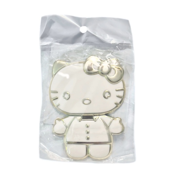 HELLO KITTY Rotatable Foldable Mobile Phone Stand With Mirror Ivory/Gold - Picture 5 of 8